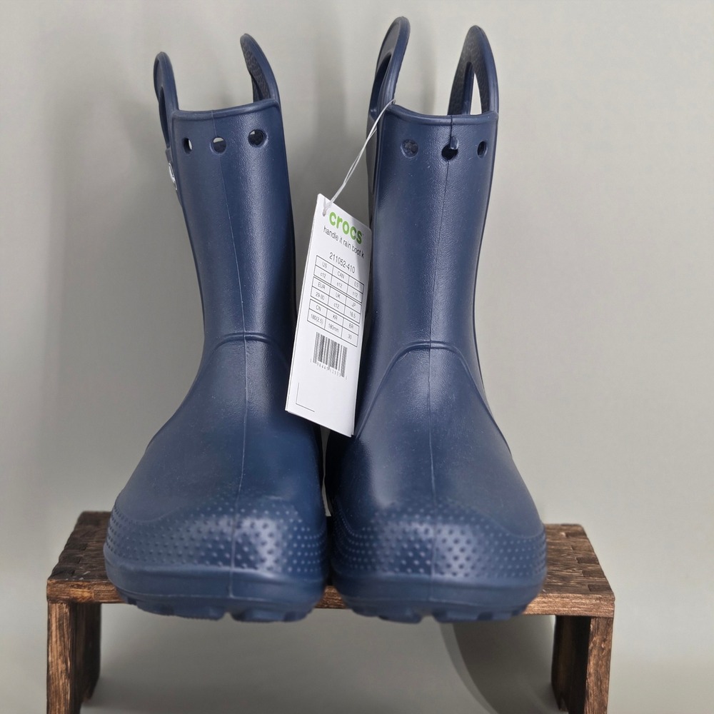 Crocs Handle It Rain Boot Kids Size C12 Navy Blue Waterproof Pull On Lightweight - Picture 3 of 8
